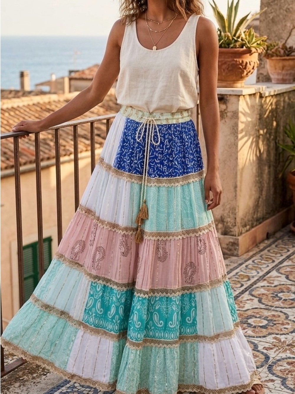 Ananta Tiered Maxi Skirt - NWT OSFM